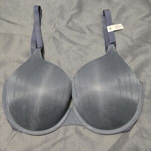 Victoria's Secret Push-Up Bra 32DD Gray Pointelle Logo Perfect Shape NWT